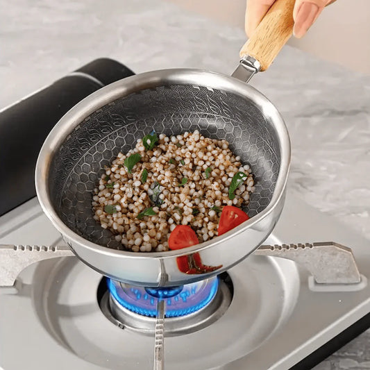 Honeycomb Design Stainless Steel Non Stick Frying Pan