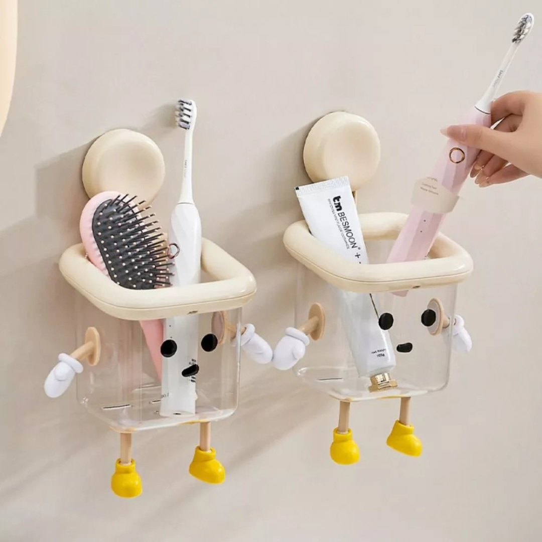 Wall-Mounted Bathroom Storage Box with Suction Cup