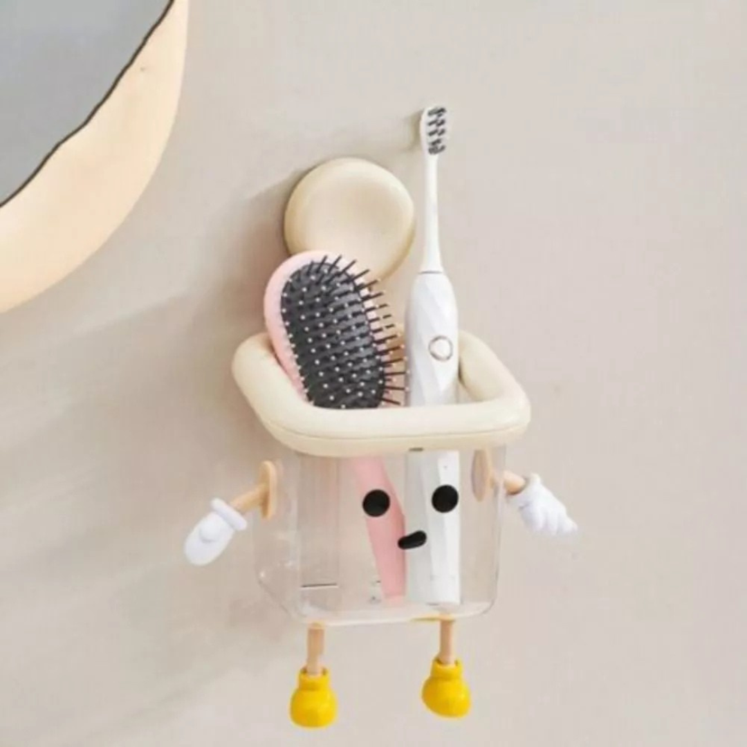 Wall-Mounted Bathroom Storage Box with Suction Cup