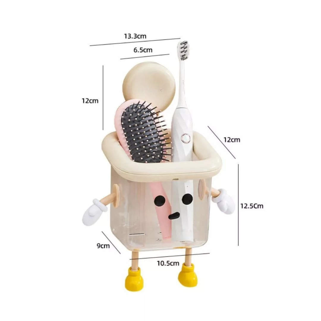 Wall-Mounted Bathroom Storage Box with Suction Cup
