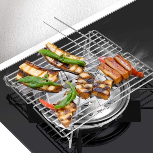 Compact Stainless Steel Outdoor BBQ Grill Set