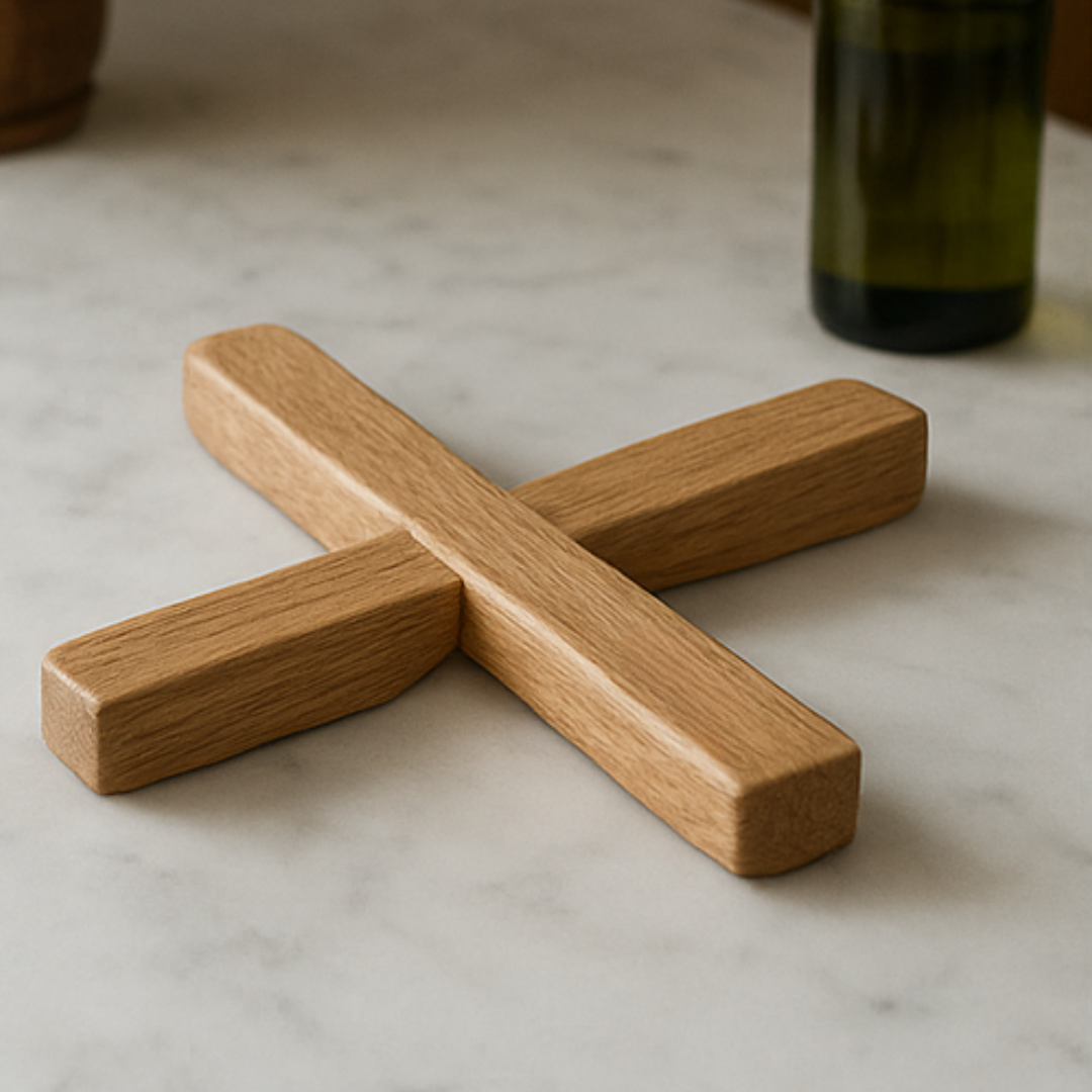 Magnetic Silicone Wooden Trivet Stand Modern Heat Resistant Design
