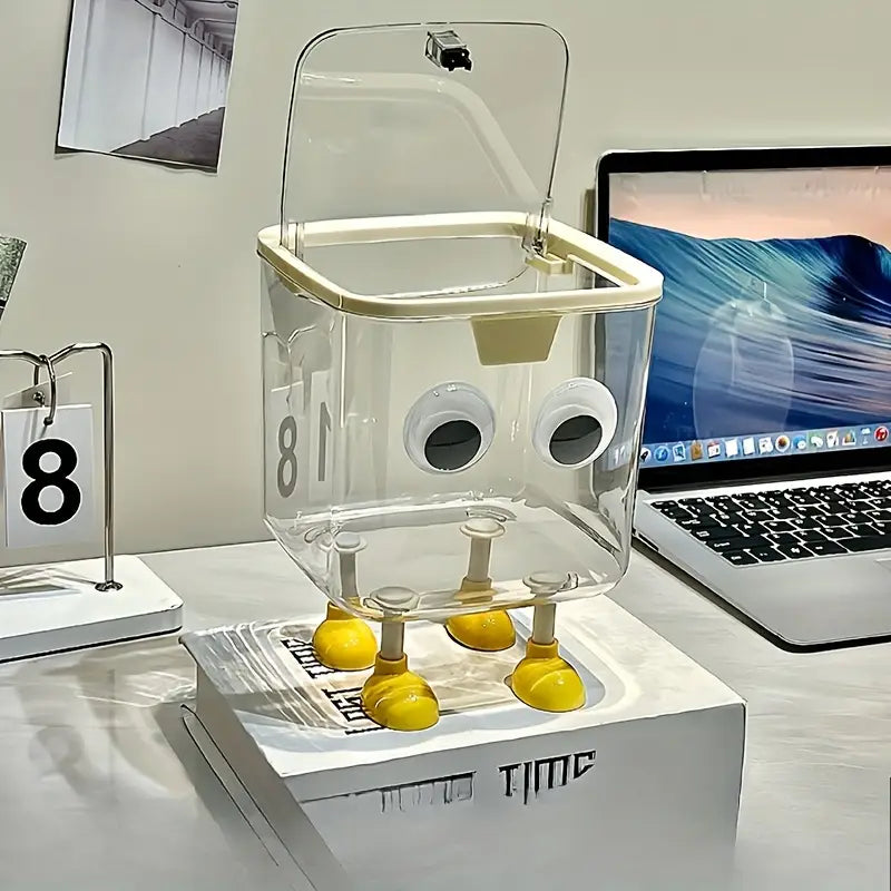 Transparent Trash Can with Stylish Look and Firm Legs