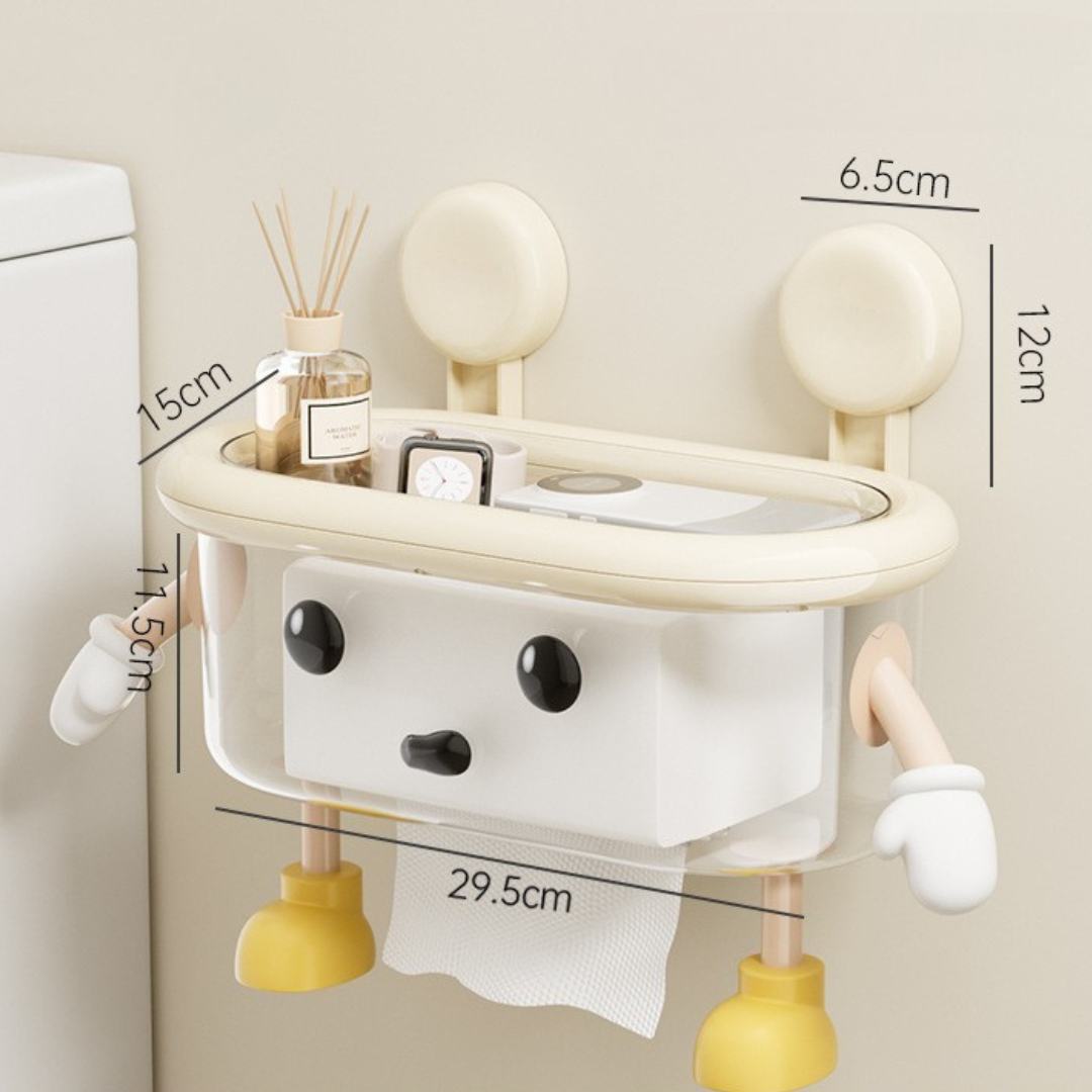 Wall-Mounted Bathroom Storage Box with Suction Cup