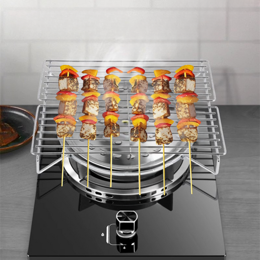 Compact Stainless Steel Outdoor BBQ Grill Set