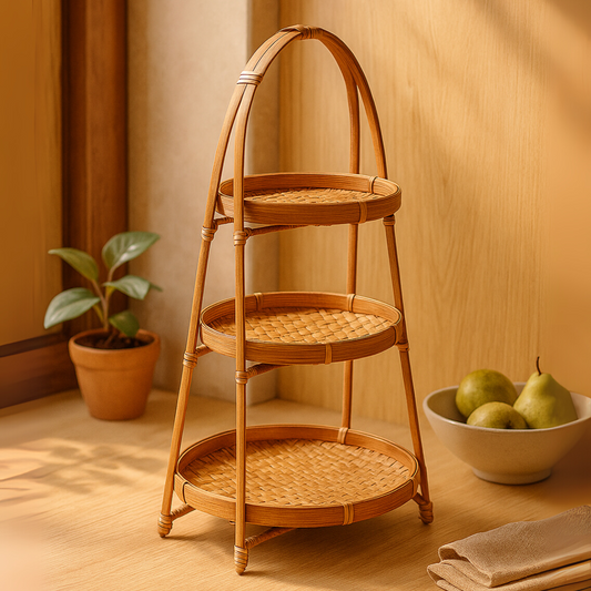 Multi-Purpose Elegant Hand Woven Bamboo Basket