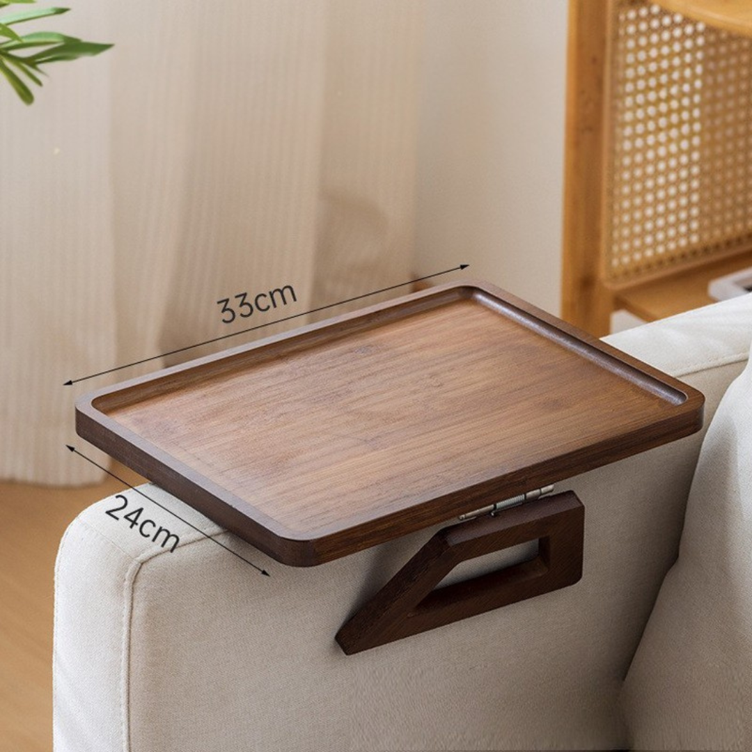 Elegant Bamboo Wooden Foldable Sofa Tray Natural Finish