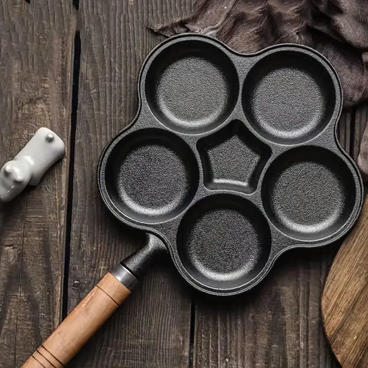 6-Hole Nonstick Cast Iron Breakfast Frying Pan
