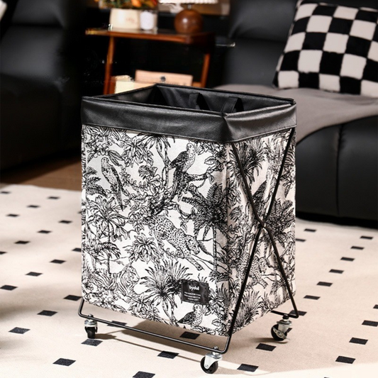 Foldable Laundry Basket with Wheels and Waterproof Inner Bag