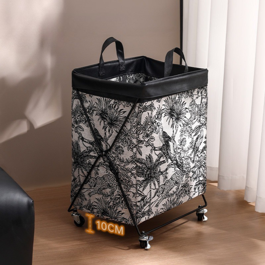 Foldable Laundry Basket with Wheels and Waterproof Inner Bag