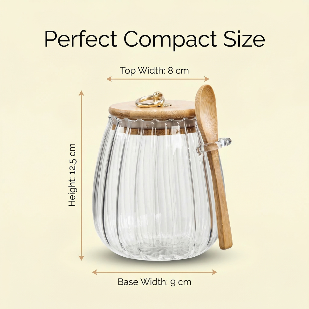 Elegant Airtight Glass Storage Jar with Bamboo Lid