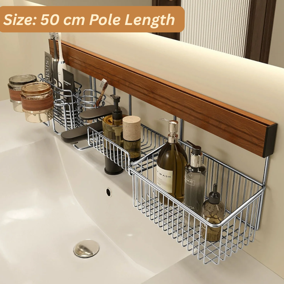 Multifunction Stainless Steel Bathroom Storage Shelf