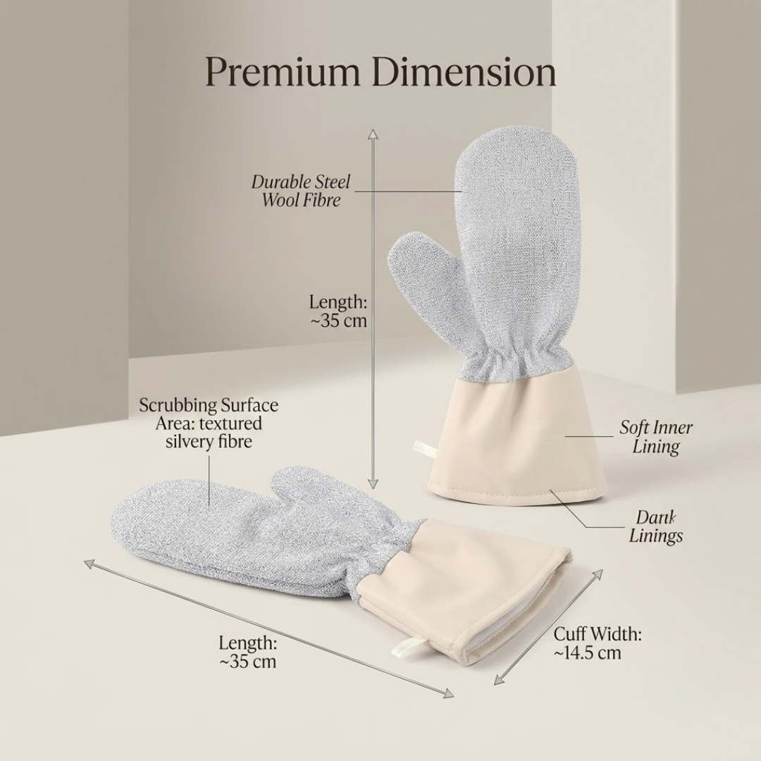 Extra Long Steel Wool Dishwashing Gloves