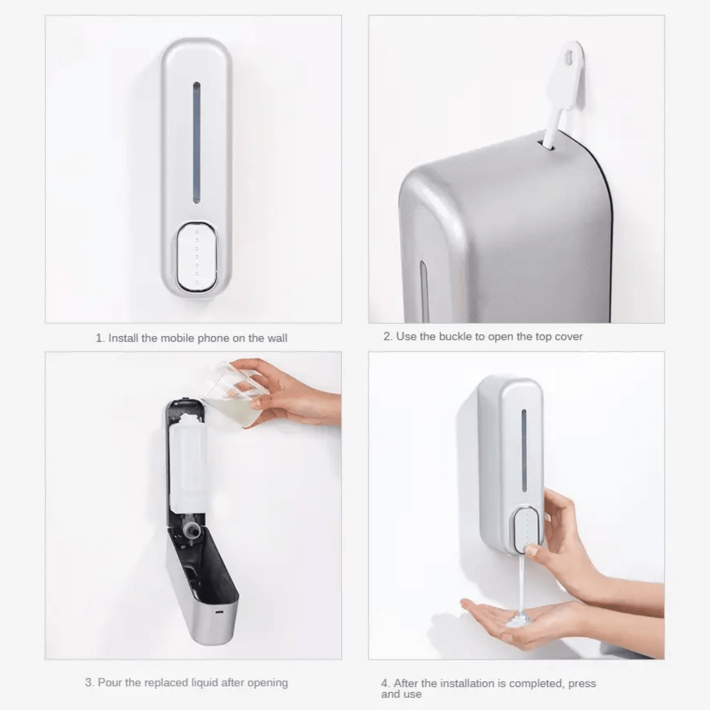 Pure Touch Wall-Mounted ABS Soap and Sanitizer Dispenser