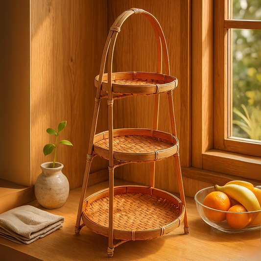 Multi-Purpose Elegant Hand Woven Bamboo Basket