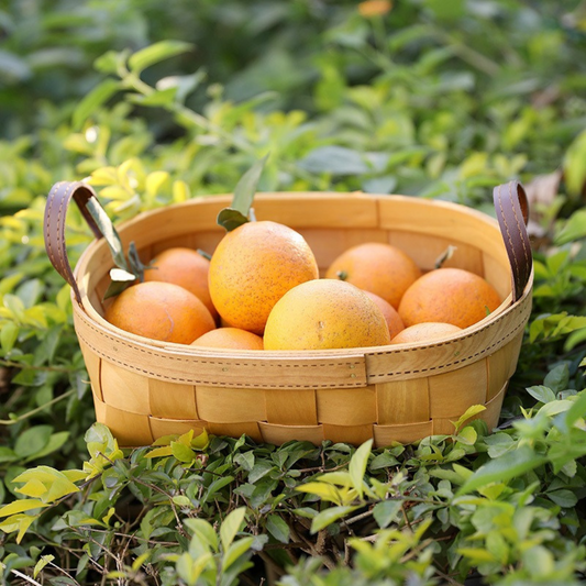 Multi-Purpose Natural Finish Handwoven Wooden Storage Basket