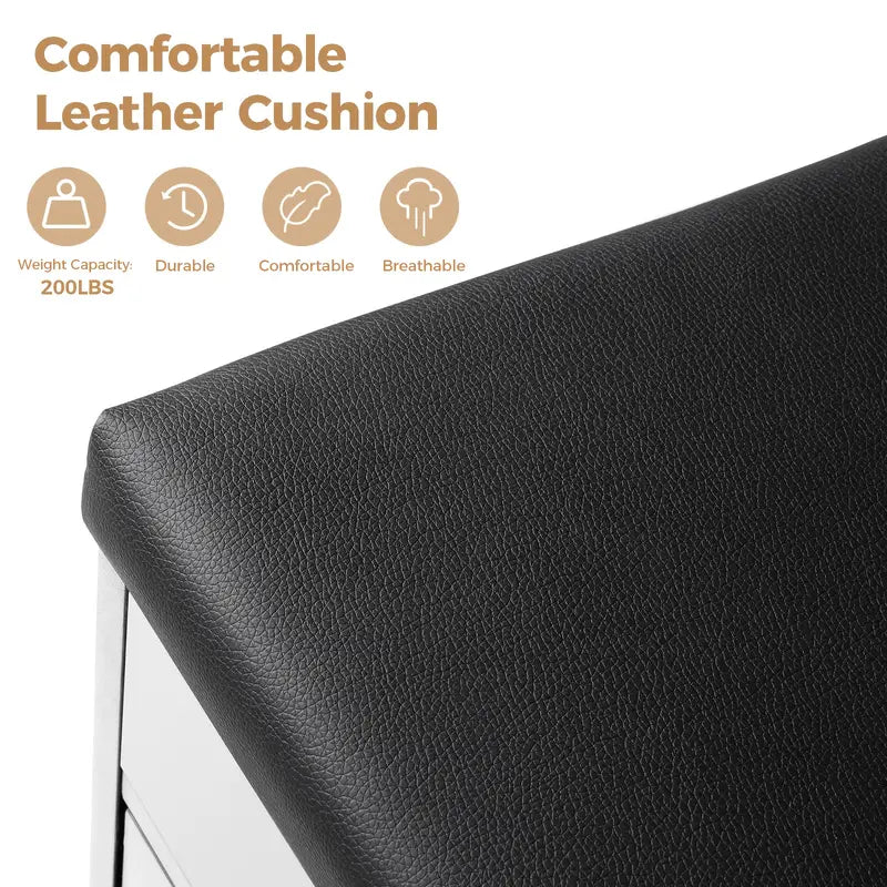 Shoe Storage Bench with Hidden Compartment and Dual Tiers