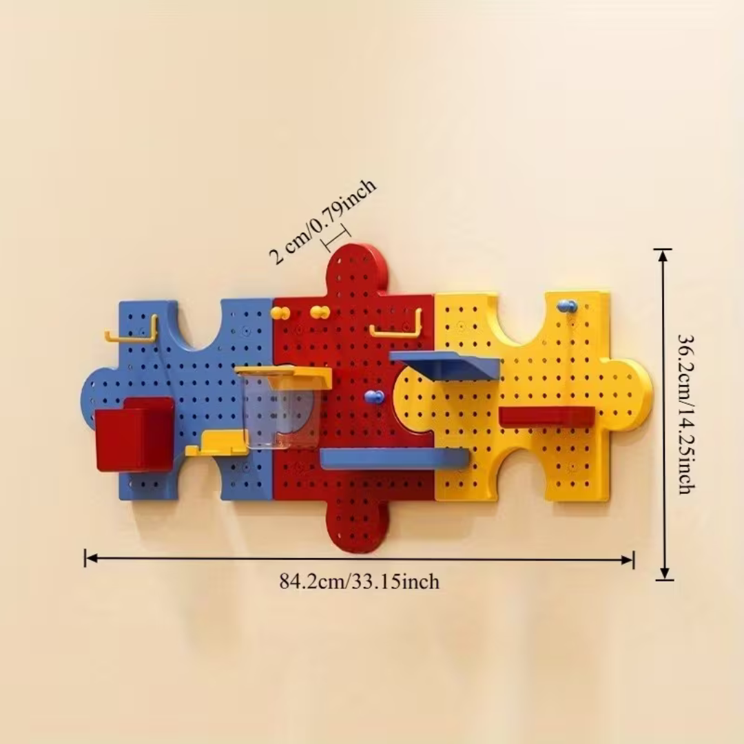 Wall Organizer Modular Puzzle Pegboard (Set of 3)