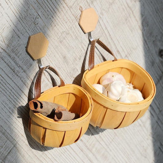 Multi-Purpose Wall Mounted Wooden Baskets Storage & Organization