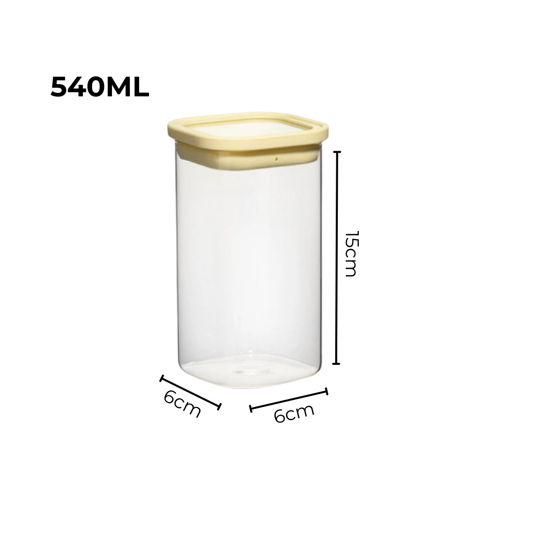 Airtight Glass Storage Canister Set with Silicone Glass Lid