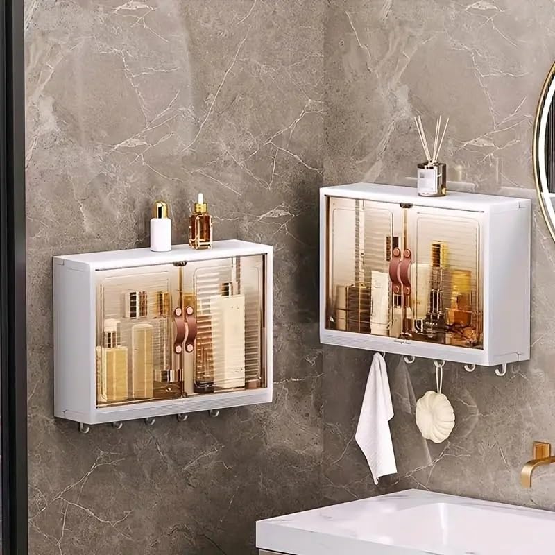 Modern Wall-Mounted Bathroom Storage Cabinet with Adjustable Shelves