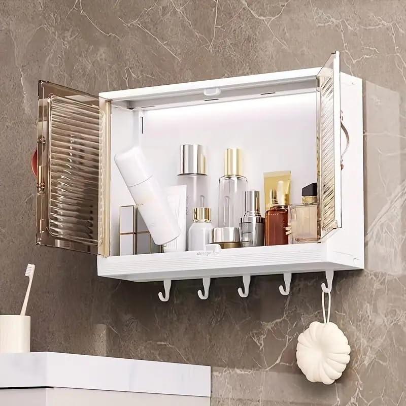 Modern Wall-Mounted Bathroom Storage Cabinet with Adjustable Shelves