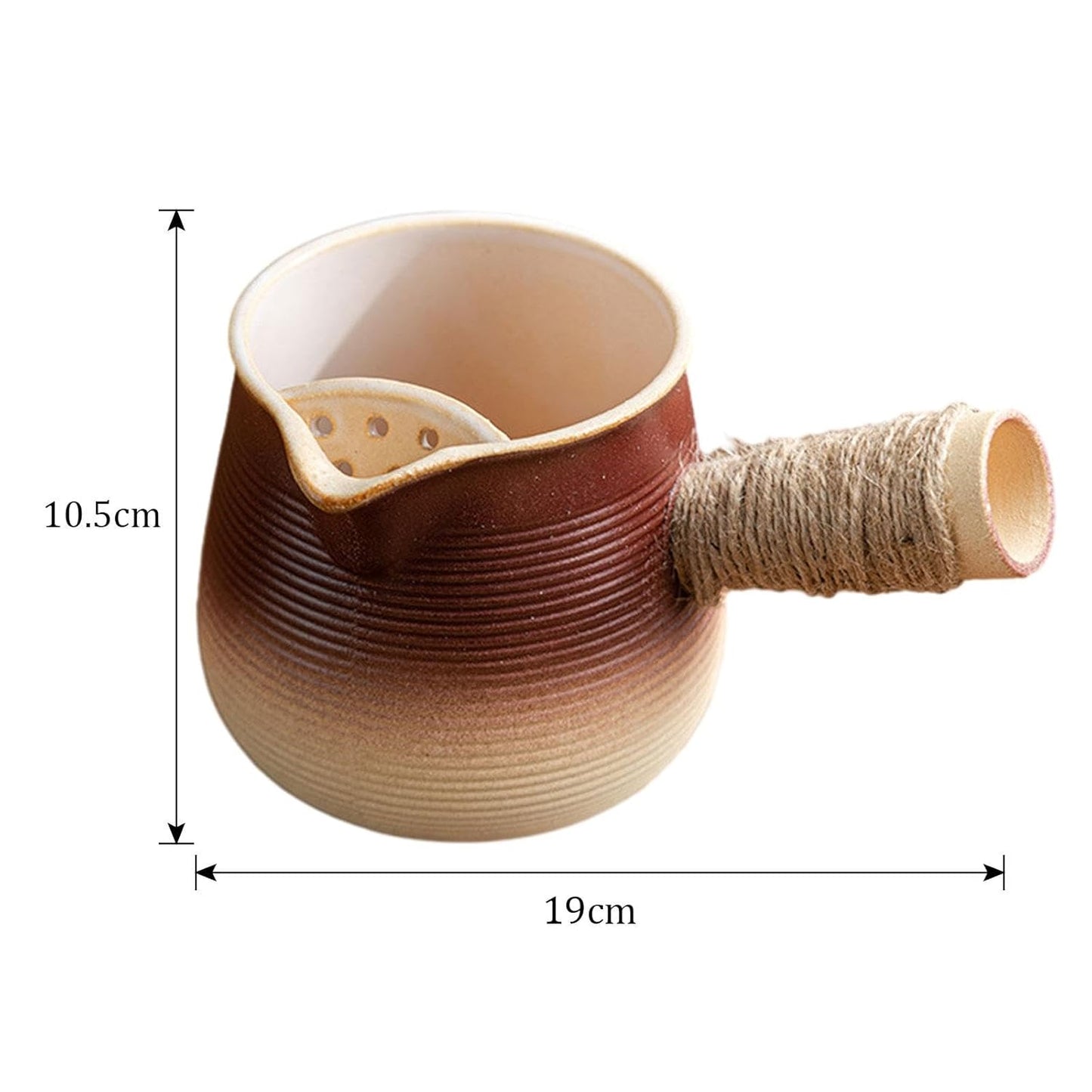 Handcrafted Ceramic Teapot with Rope Handle and Inbuilt Filter - 700ml Capacity