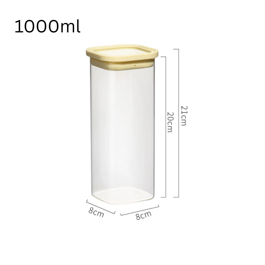 Airtight Glass Storage Canister Set with Silicone Glass Lid