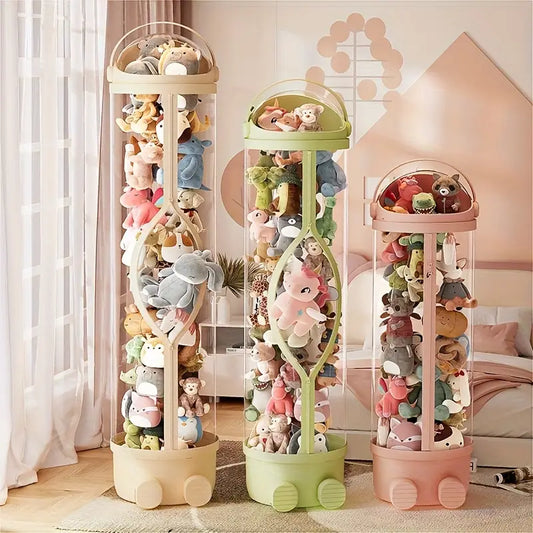 Astronaut Doll Kid’s Toy Storage Bucket with Sliding Lid