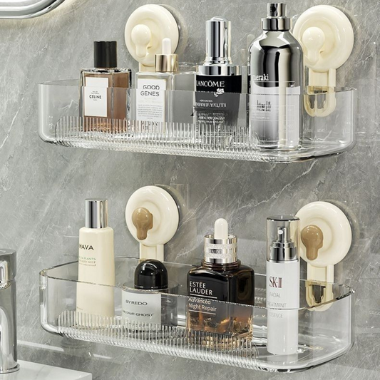 Multi-Purpose Transparent Suction Cup Storage Shelf