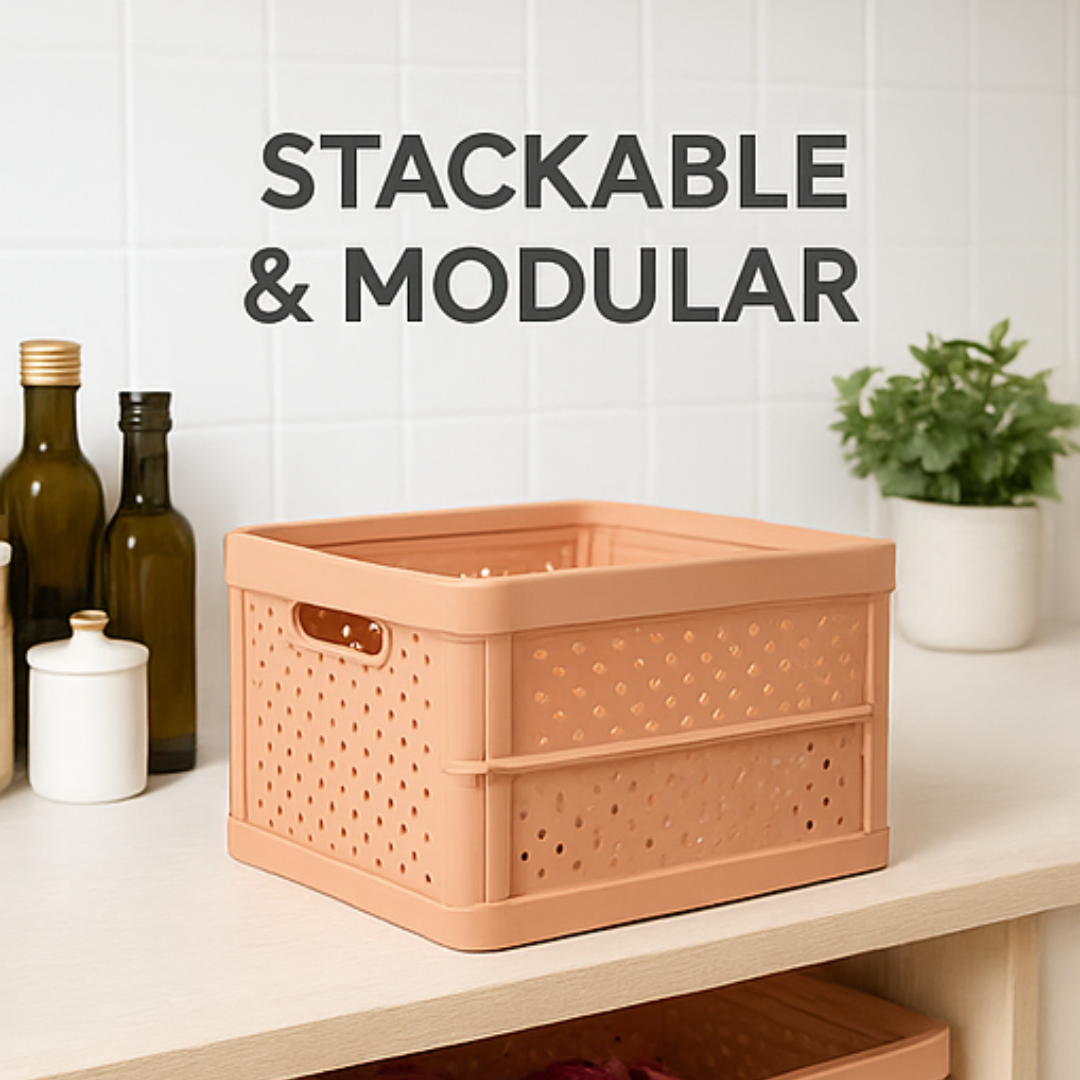 Compact Foldable Space Saving Multipurpose Storage Organizer - 32L Capacity