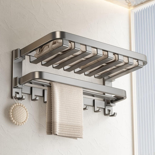 Rust-Resistant Suction Towel Hook and Storage Organizer