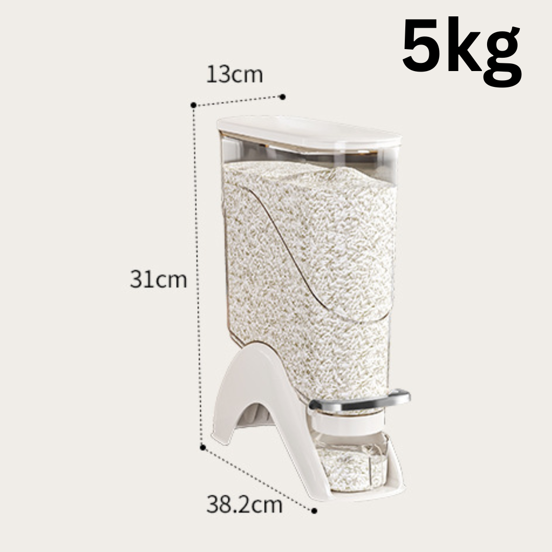 Slim Corner Easy Push Button Airtight Grain Storage Dispenser 5KG