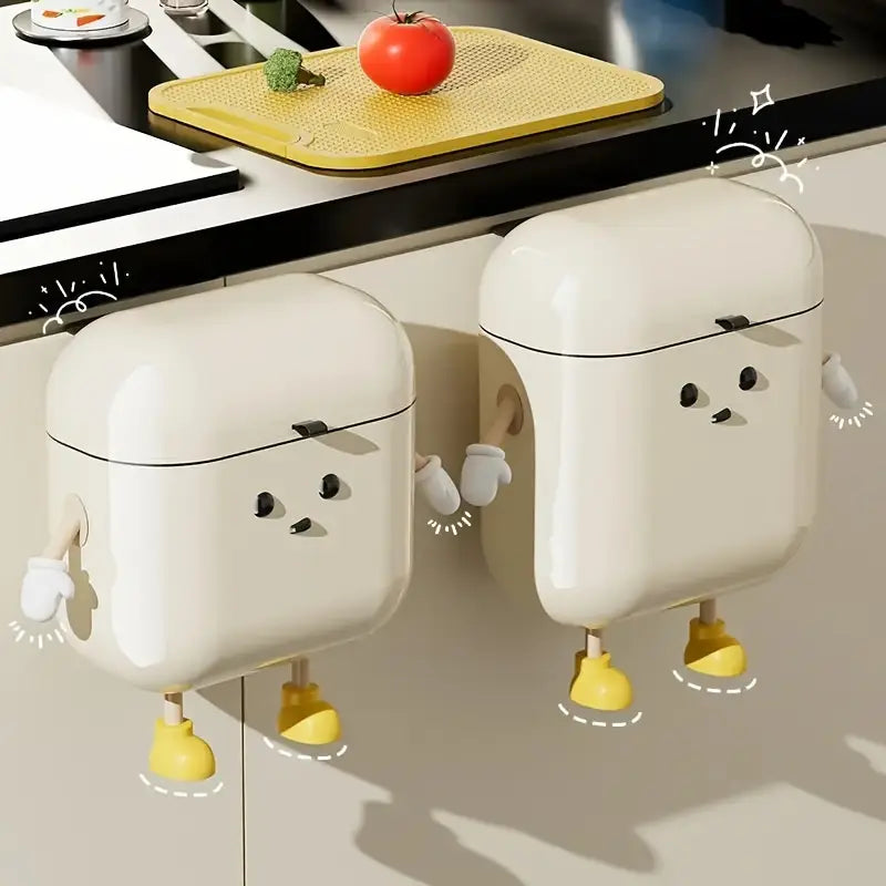 Durable PP Wall-Mounted Waste Bin with Odor-Sealing Lid