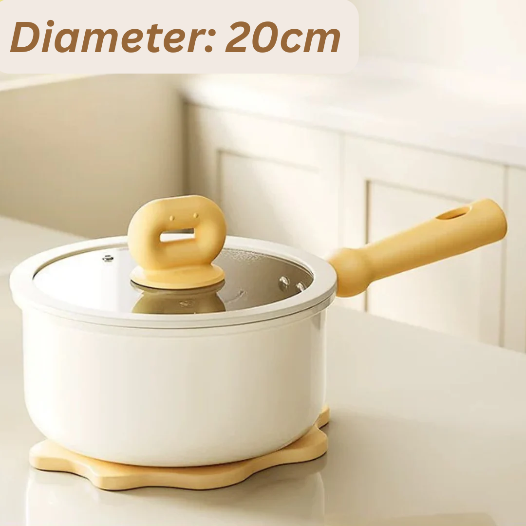 Ceramic Non Stick Cooking Saucepan with Glass Lid