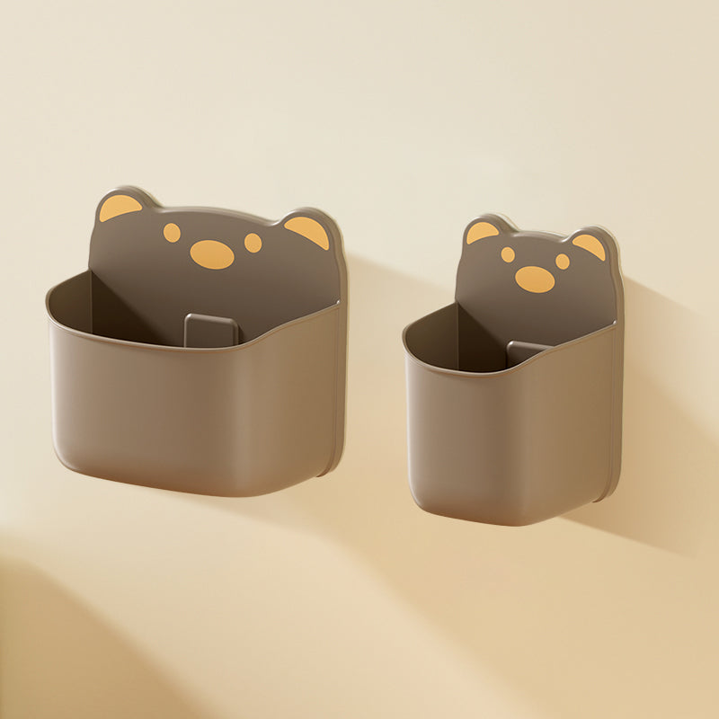 Cute Bear Wall Mounted Storage Organizer Box with Drainage Hole
