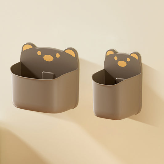 Cute Bear Wall Mounted Storage Organizer Box with Drainage Hole