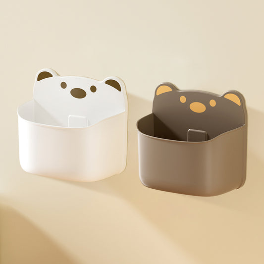 Cute Bear Wall Mounted Storage Organizer Box with Drainage Hole