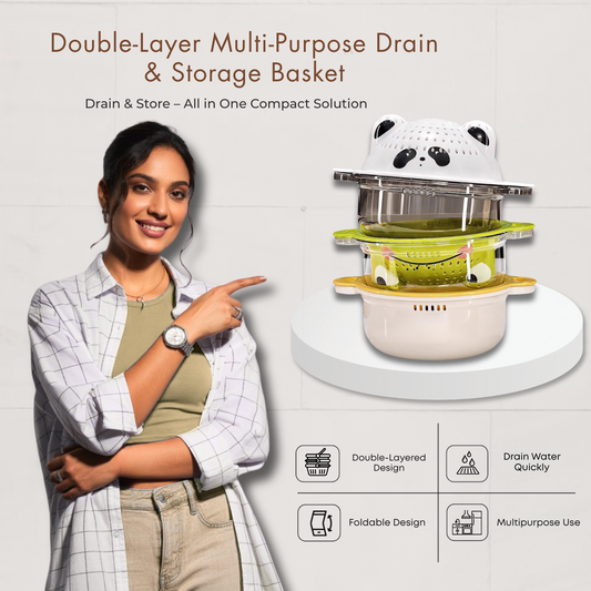 Double-Layer Multi-Purpose Drain & Storage Basket