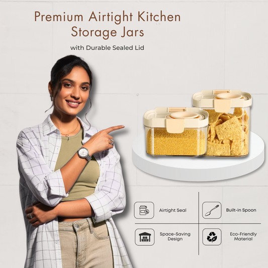 Premium Airtight Kitchen Storage Jars with Durable Sealed Lid
