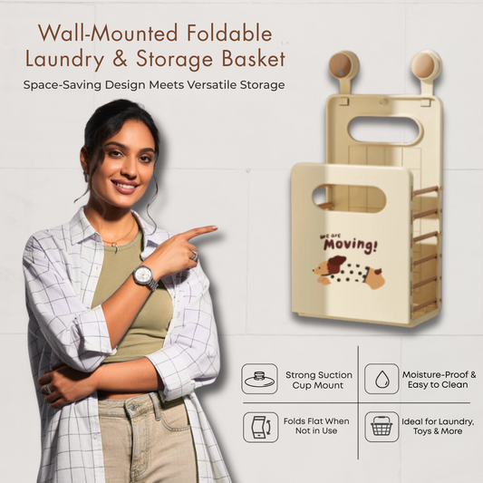 Wall-Mounted Foldable Laundry & Storage Basket