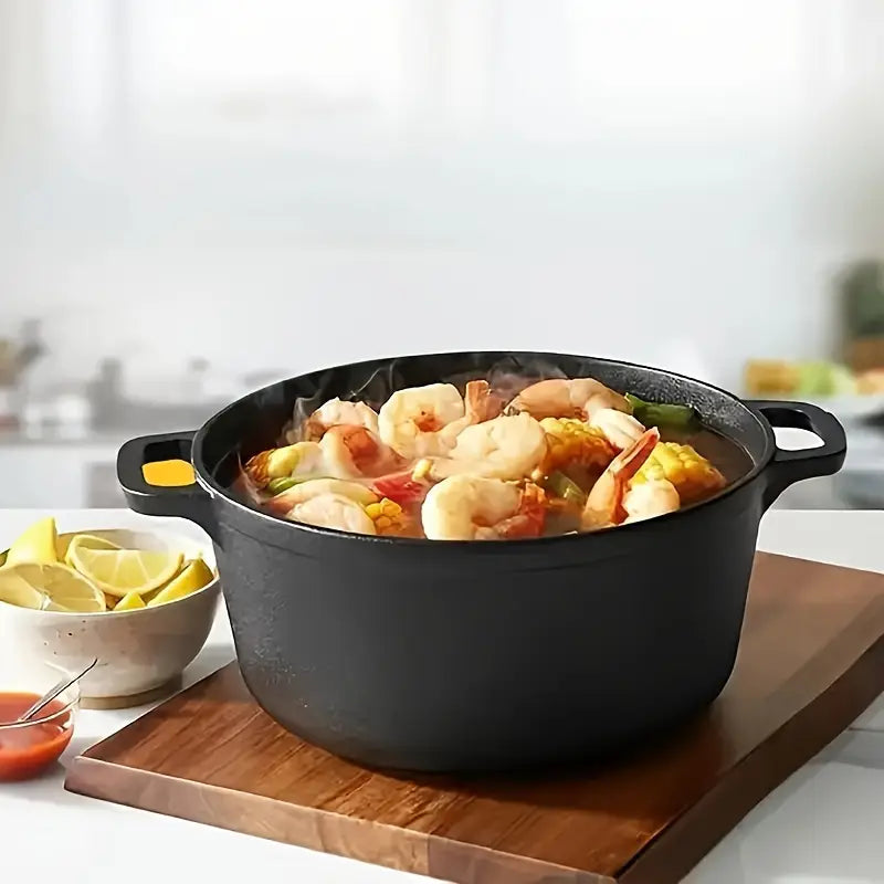 All-in-One Cast Iron Dutch Oven with Skillet Lid