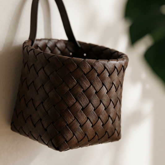 Multi-Purpose Rustic Woven Wall Hanging Storage Basket
