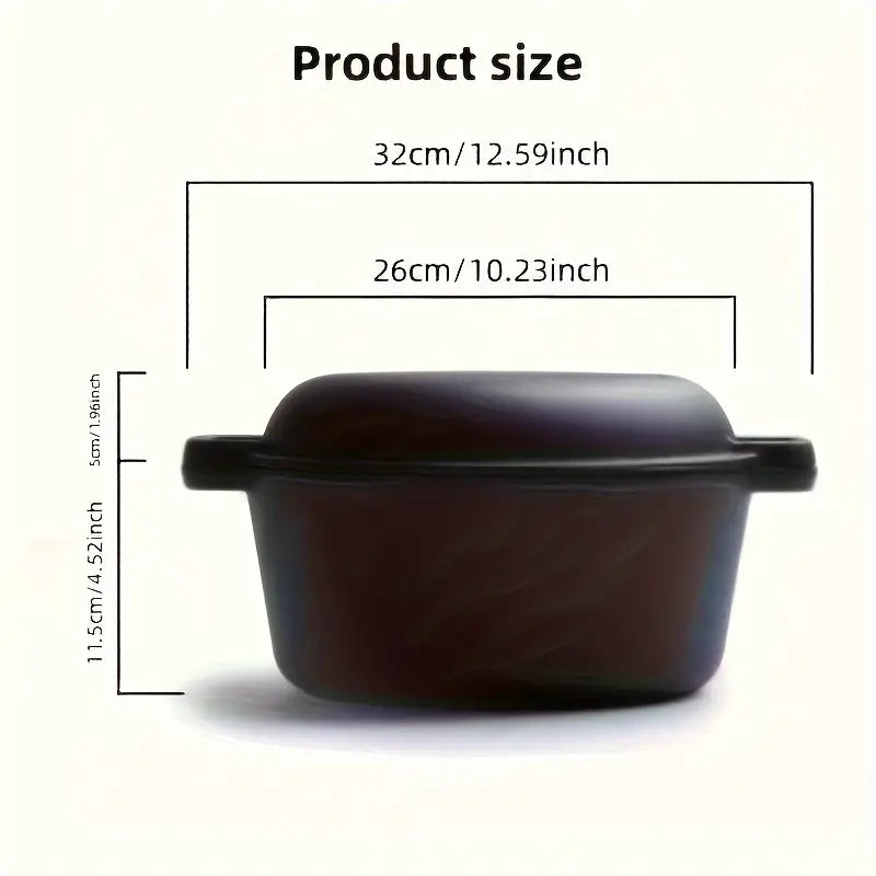 All-in-One Cast Iron Dutch Oven with Skillet Lid