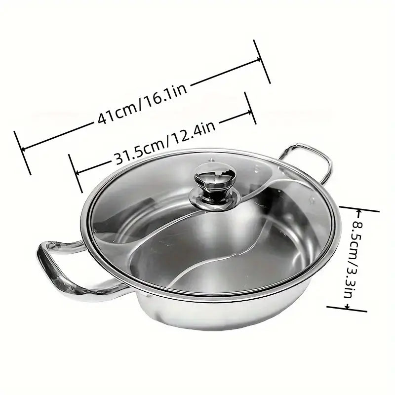 Stainless Steel Dutch Hot Pot with S-Shaped Divider