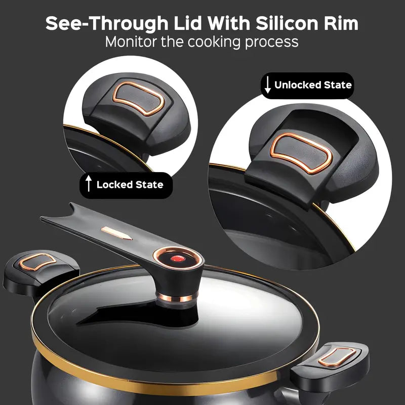 Premium Cast Iron Non-Stick Cooking Pot with Lid
