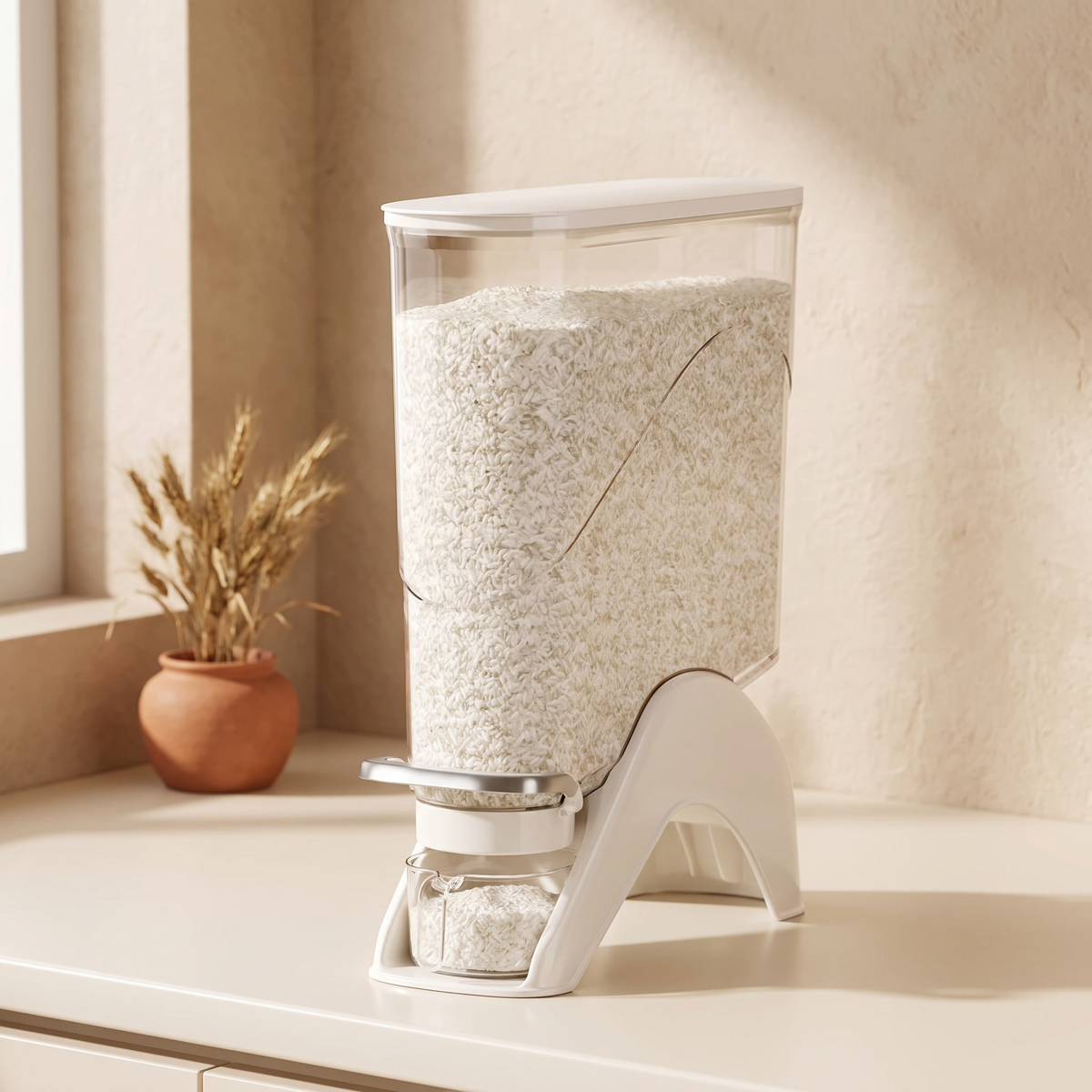 Slim Corner Airtight Grain Storage Dispenser