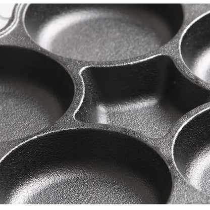 6-Hole Nonstick Cast Iron Breakfast Frying Pan
