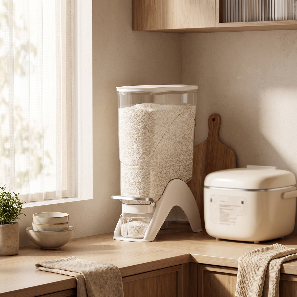 Slim Corner Airtight Grain Storage Dispenser