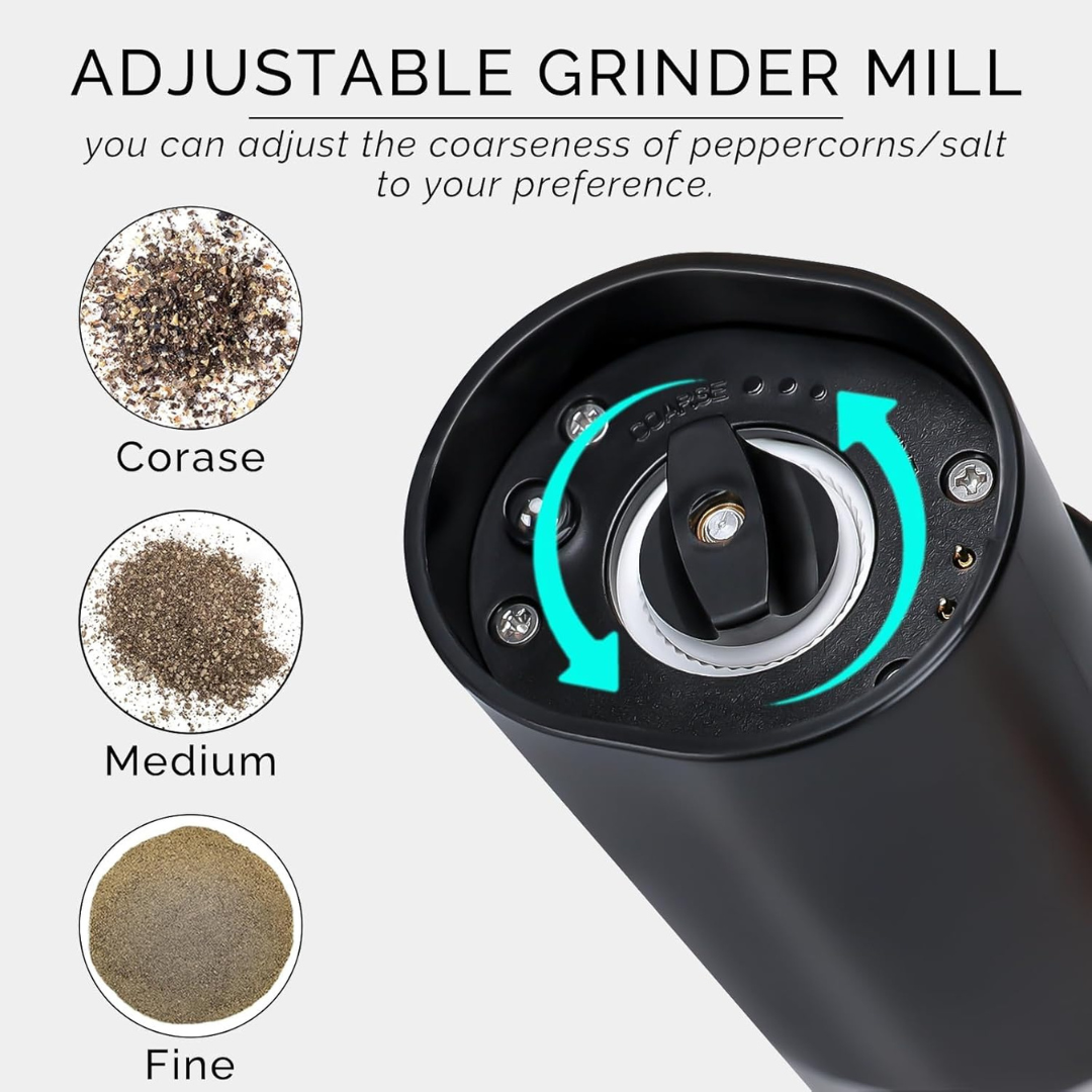 One-Touch Adjustable Spice Grinder with LED Light